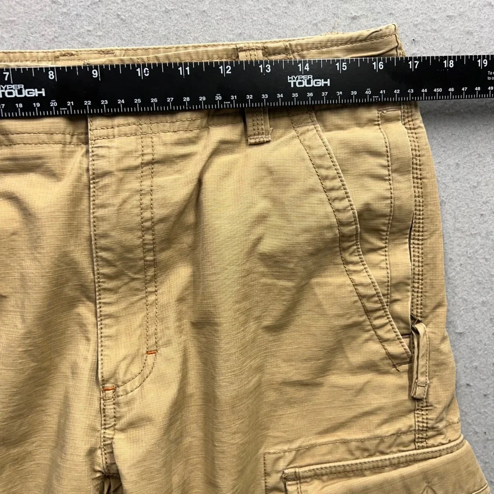 LL Bean Cargo Pants Mens 32W 34L Khaki Tan Natural Fit Cotton Utility 262570